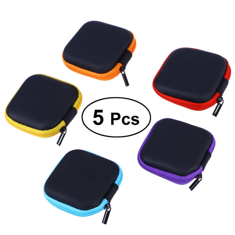 5Pcs Mini Earphone Storage Cas - Headphone Case Hard ulasan dan harga